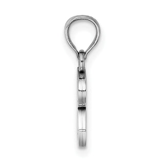 10k White Gold Polished R Block Initial Pendant