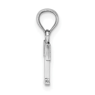 10k White Gold Polished T Block Initial Pendant