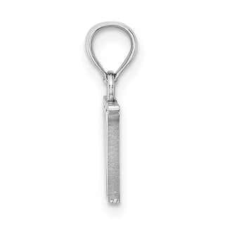10k White Gold Polished W Block Initial Pendant