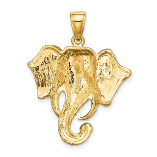 10K Yellow Gold 2-D Elephant Head w/ Twisted Trunk Charm
