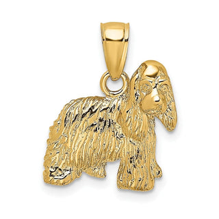10K Yellow Gold 2-D Cocker Spaniel Dog Charm