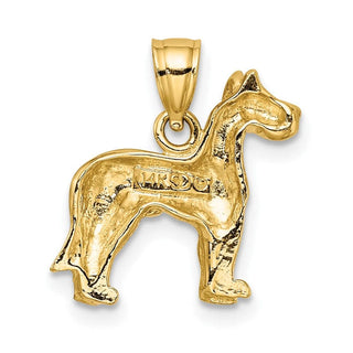 10K Yellow Gold 2-D Great Dane Dog Charm