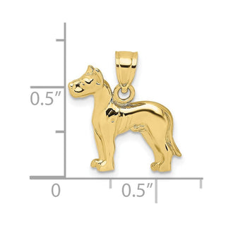 10K Yellow Gold 2-D Great Dane Dog Charm