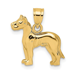 10K Yellow Gold 2-D Great Dane Dog Charm