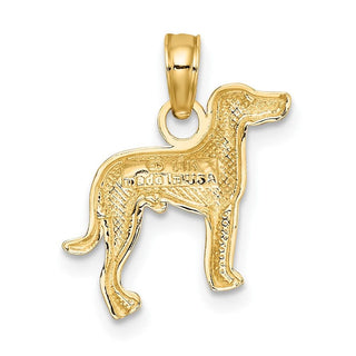 10K Yellow Gold 2-D Greyhound Dog Charm