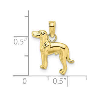 10K Yellow Gold 2-D Greyhound Dog Charm
