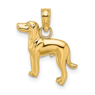 10K Yellow Gold 2-D Greyhound Dog Charm