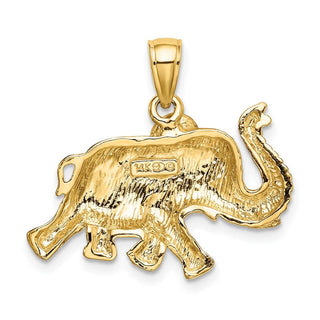 10K Yellow Gold 2-D Elephant Running w/ Raised Trunk Charm