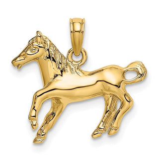 10K Yellow Gold 2-D Galloping Horse Charm