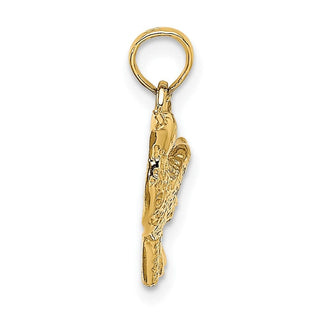 10K Yellow Gold Engraved Hummingbird Charm