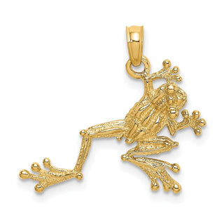 10K Yellow Gold 2-D Textured Frog Charm 10K6481