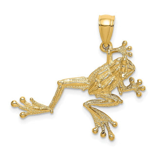 10K Yellow Gold 2-D Textured Frog Charm 10K6482