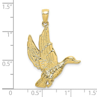 10K Yellow Gold Flying Mallard Duck Charm