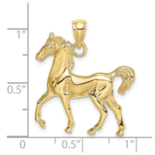 10K Yellow Gold 2-D Polished Horse Charm 10K6508