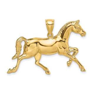 10K Yellow Gold 2-D Polished Horse Charm 10K6538