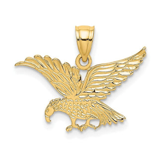 10K Yellow Gold Flat Engraved Eagle Charm