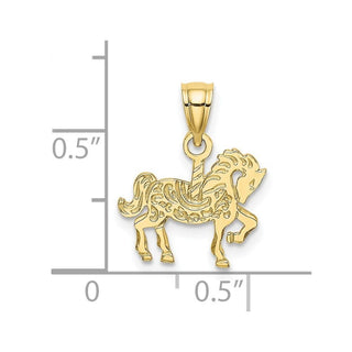10K Yellow Gold Carousel Horse Charm