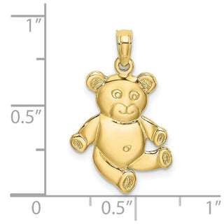 10K Yellow Gold Reversible Teddy Bear Charm