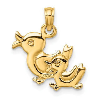 10K Yellow Gold 3-D Two Ducks Charm