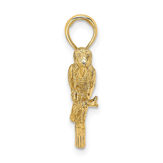 10K Yellow Gold 3-D Parrot Charm