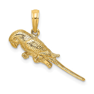 10K Yellow Gold 3-D Parrot Charm