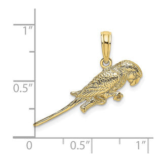 10K Yellow Gold 3-D Parrot Charm