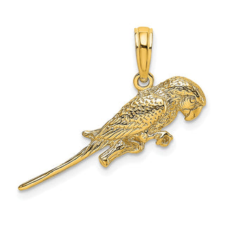 10K Yellow Gold 3-D Parrot Charm