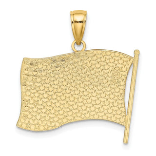 10K Yellow Gold w/ Enamel American Flag Charm