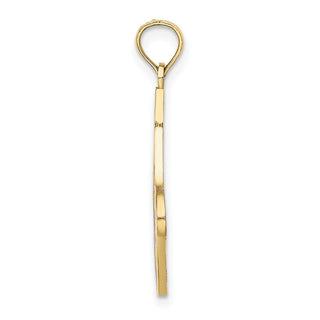 10k Yellow Gold 2-D and Enamel HO HO HO Christmas Stocking Pendant