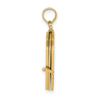 10K Yellow Gold 3-D Moveable Enameled AN IRISH PRAYER Book w/Clover Charm