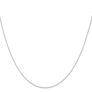 18" 10k White Gold .42mm Carded Curb Chain