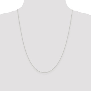 24" 10k White Gold .42mm Carded Curb Chain