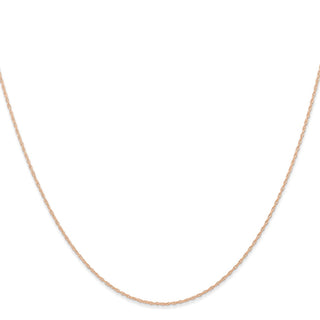 24" 10k Rose Gold .6 mm Carded Cable Rope Chain