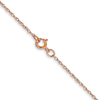 24" 10k Rose Gold .6 mm Carded Cable Rope Chain