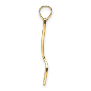 10k Yellow Gold w/Black Enamel 3-D Spatula Pendant