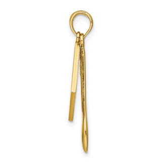 10K Yellow Gold W/Enamel 3-D Cook Book and Spoon Charm