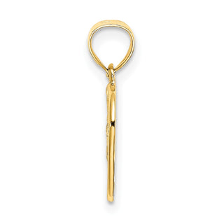 10k Yellow Gold Cut-Out and Textured Woven Heart Charm