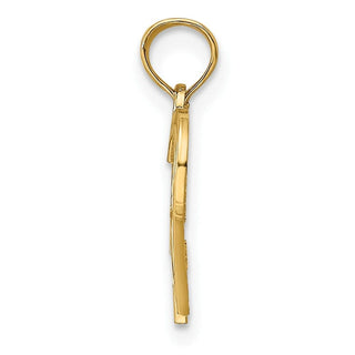 10K Yellow Gold Flat Two Hearts Intertwined Charm