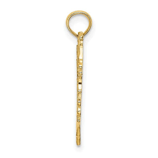 10K Yellow Gold Cut-Out Floral Heart Charm
