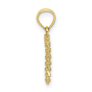10k Yellow Gold 3-D Rope Heart Pendant
