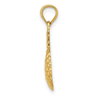 10K Yellow Gold Textured Pineapple Charm