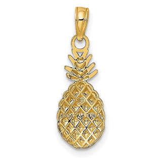 10K Yellow Gold Textured Pineapple Charm