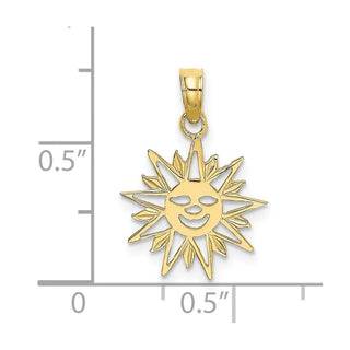 10K Yellow Gold Smiling Sun Charm