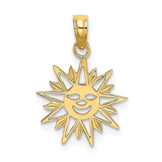 10K Yellow Gold Smiling Sun Charm