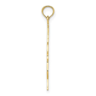 10k Yellow Gold Polished and Engraved Upright Bass Pendant