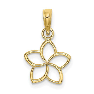10k Yellow Gold Cut Out Flower Pendant