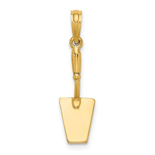 10K Yellow Gold 3-D Concrete Tool Spatula Charm