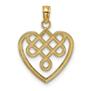 10K Yellow Gold Small Celtic Knot Heart Charm