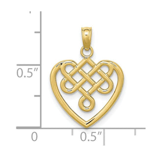10K Yellow Gold Small Celtic Knot Heart Charm