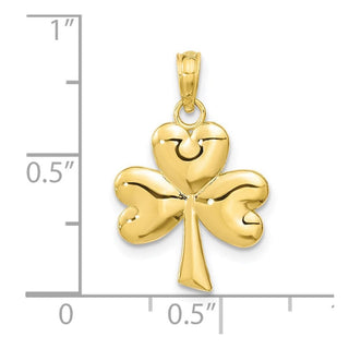 10k Yellow Gold 3-Leaf Clover Pendant